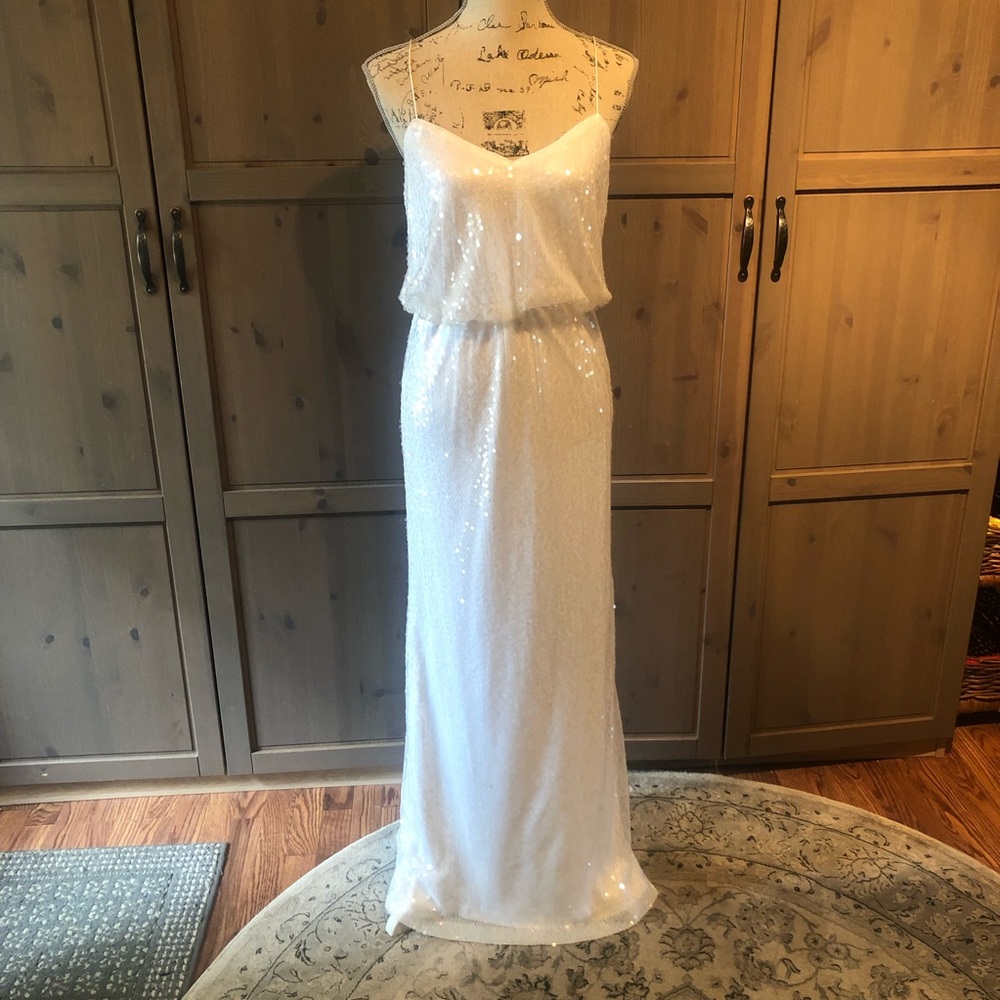 DB Studio White Sequence Bridal Dress